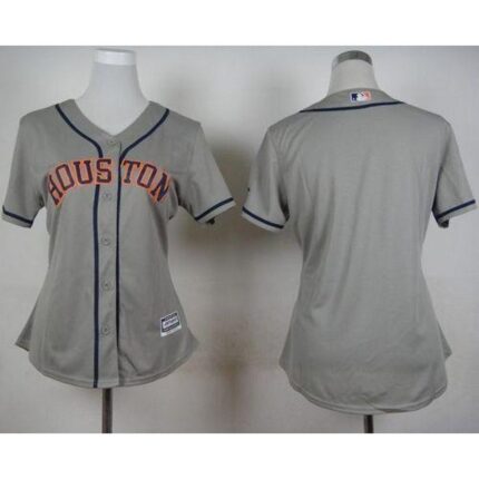 Astros Blank Grey Road Women's Stitched MLB Jersey