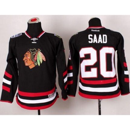Blackhawks #20 Brandon Saad Black 2014 Stadium Series Stitched Youth NHL Jersey