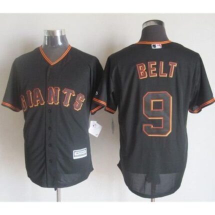 Giants #9 Brandon Belt Black New Cool Base Stitched MLB Jersey