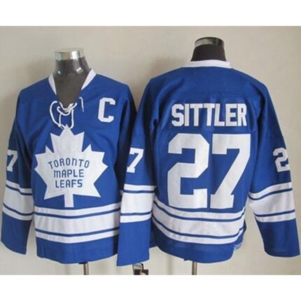 Maple Leafs #27 Darryl Sittler Blue CCM Throwback Third Stitched NHL Jersey