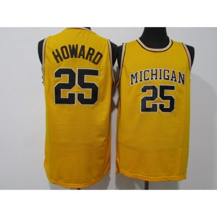 Men's Michigan Wolverines #25 Jace Howard Yellow College Stitched Football Jersey