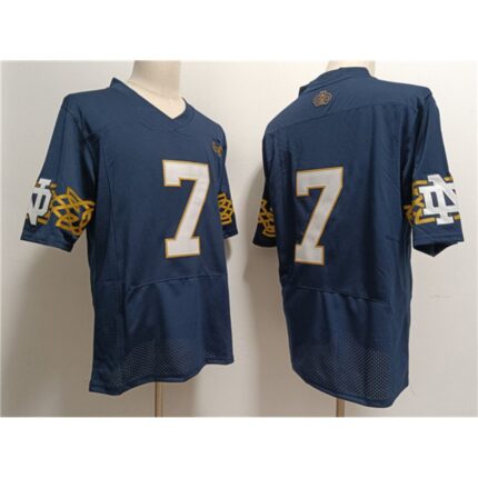Men's Notre Dame Fighting Irish #7 Audric Estime Navy Limited Stitched Jersey
