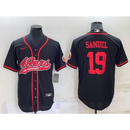 Men's San Francisco 49ers #19 Deebo Samuel Black Cool Base Stitched Baseball Jersey