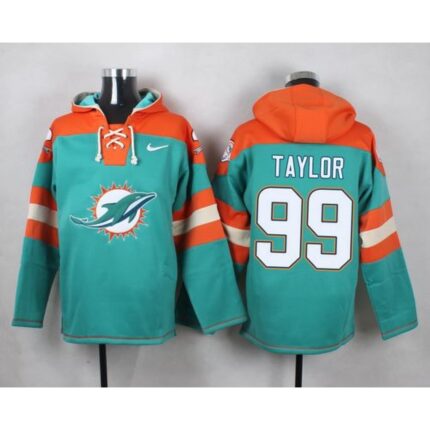 Nike Dolphins #99 Jason Taylor Aqua Green Player Pullover NFL Hoodie
