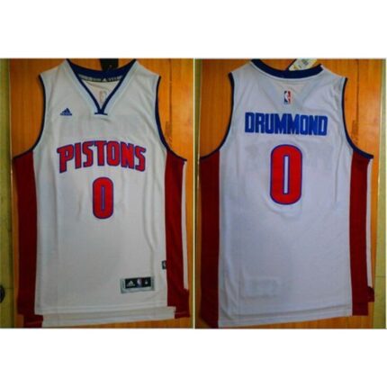 Pistons #0 Andre Drummond White Stitched NBA Jersey