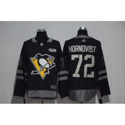 Pittsburgh Penguins #72 Patric Hornqvist Black Men's 1917-2017 100th  Anniversary   Stitched NHL Jersey