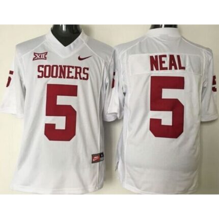 Sooners #5 Durron Neal White XII Stitched NCAA Jersey