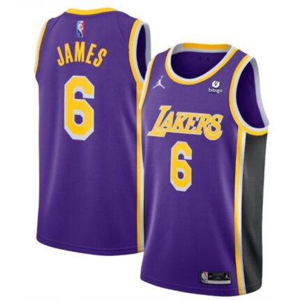 Toddlers Los Angeles Lakers #6 LeBron James Purple 75th Anniversary City Edition Stitched Basketball Jersey
