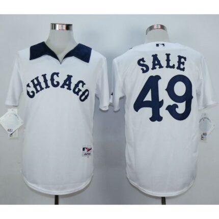 White Sox #49 Chris Sale White 1976 Turn Back The Clock Stitched MLB Jersey