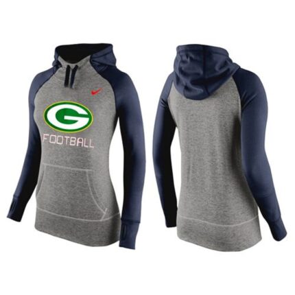 Women's Nike Green Bay Packers Performance Hoodie Grey & Dark Blue