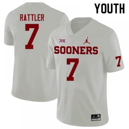 Youth Oklahoma Sooners #7 Spencer Rattler White Limited Stitched NCAA Jersey