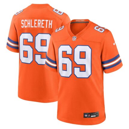 Mark Schlereth Denver Broncos Nike Mile High Collection 1977 Throwback Retired Game Jersey - Orange