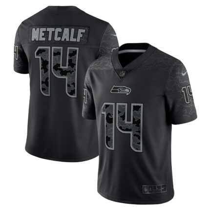 DK Metcalf Seattle Seahawks Nike RFLCTV Limited Jersey - Black